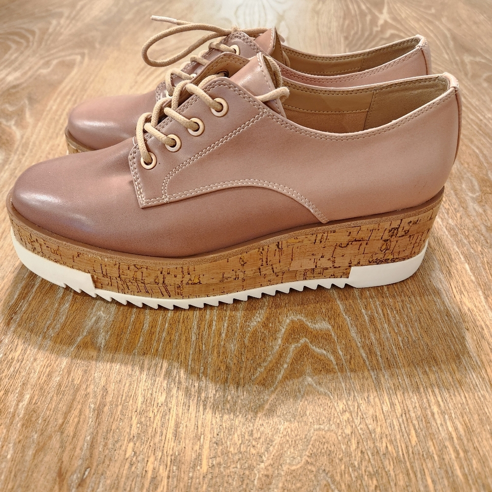 ALDO Weralia Platform Lace Shoes Tan Women's Size 7.5